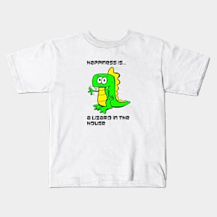 Happiness Is A Lizard In The House - Dragon Shirt Kids T-Shirt